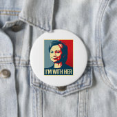 ik ben met hillary poster - -  ronde button 4,0 cm (In situ)
