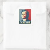 ik ben met hillary poster - - ronde sticker (Tas)