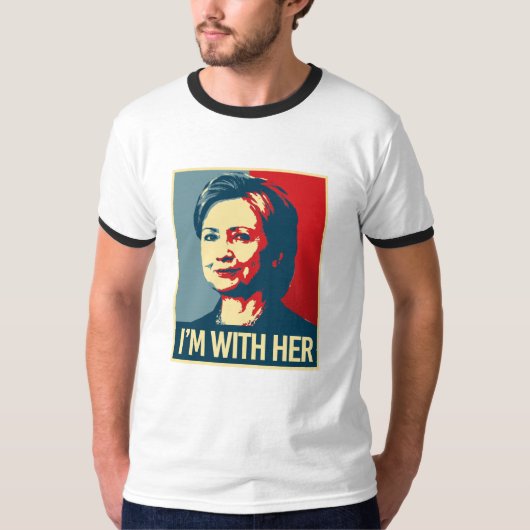 ik ben met hillary poster - - t-shirt (Voorkant)