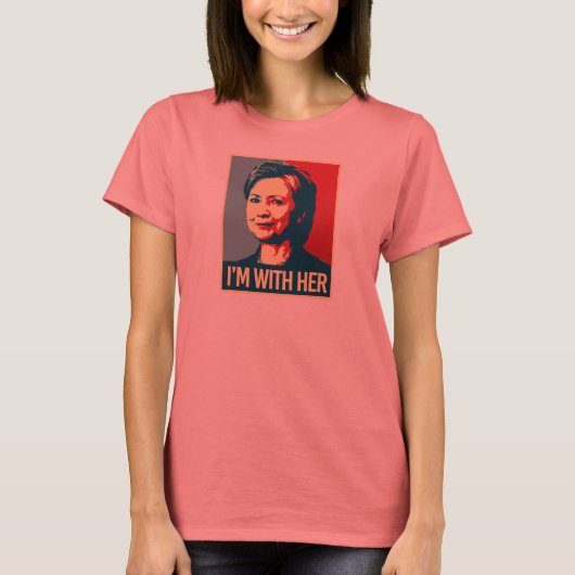 ik ben met hillary poster - - t-shirt (Voorkant)