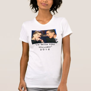 "Ik ben met je Hillary" Obama en Hillary Photo T-shirt