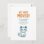 Ik ben met mijn kat verhuisd met aangepaste kleure briefkaart (Voorkant / Achterkant)