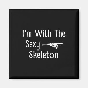 Ik ben met mijn skelet Halloween kostuum Funny Las Magneet
