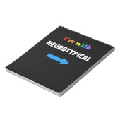 Ik ben met neurotypische Funny Autism T-Shirt Notitieblok (Linkerzijde)