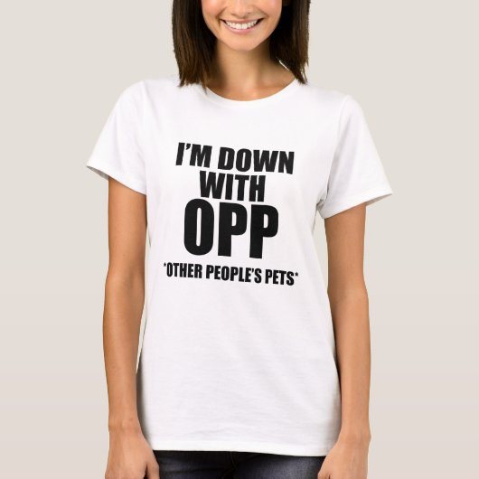 IK BEN MET OPP ANDERE MENSEN PETS T-SHIRT (Voorkant)