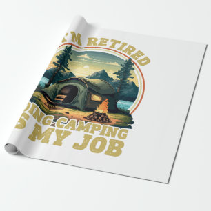 Ik ben met pensioen en ga kamperen cadeaupapier