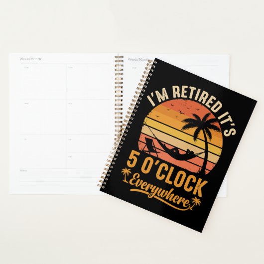 Ik ben met pensioen Het is 5 uur overal Grappig Planner (Display)