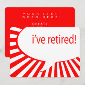 Ik ben met pensioen. (komische bel) kaart (Voorkant / Achterkant)