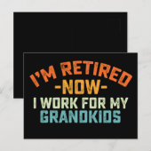 Ik ben met pensioen nu werk ik voor mijn kleinkind briefkaart (Voorkant / Achterkant)