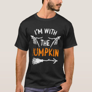Ik ben met pompoen Halloween-kostuum Grappige kopp T-shirt