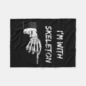 Ik ben met Skeleton Halloween bijpassende kostuum Fleece Deken (Voorkant (Horizontaal))