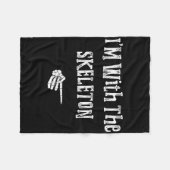 Ik ben met Skeleton Halloween Costume Funny Couple Fleece Deken (Voorkant (Horizontaal))