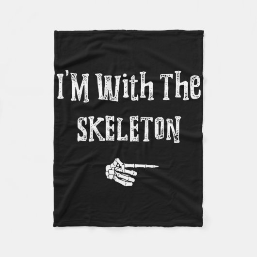 Ik ben met Skeleton Halloween Costume Funny Couple Fleece Deken (Voorkant)