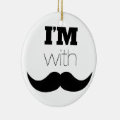 Ik Ben Met Snor Keramisch Ornament (Rechts)