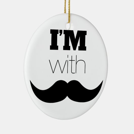 Ik Ben Met Snor Keramisch Ornament (Rechts)