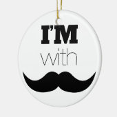 Ik Ben Met Snor Keramisch Ornament (Links)