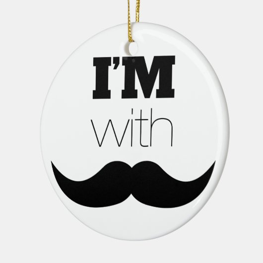 Ik Ben Met Snor Keramisch Ornament (Links)