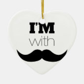 Ik Ben Met Snor Keramisch Ornament (Voorkant)