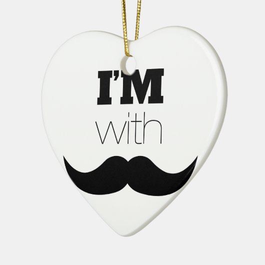 Ik Ben Met Snor Keramisch Ornament (Links)