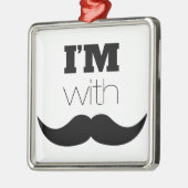 Ik Ben Met Snor Metalen Ornament (Links)