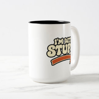 Ik Ben Met Stom Kopje – Grappige Grap Geschenk Kof Tweekleurige Koffiemok
