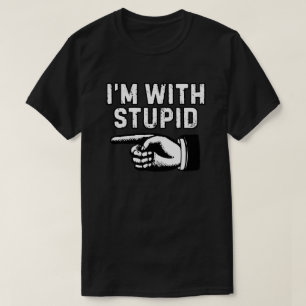 Ik Ben Met Stomme Zwart en Wit T-shirt