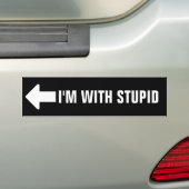 Ik ben met stommerd bumpersticker (Op auto)