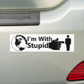 Ik ben met stommerd | De aarde redden Bumpersticker (Op auto)