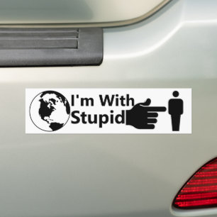 Ik ben met stommerd   De aarde redden Bumpersticker
