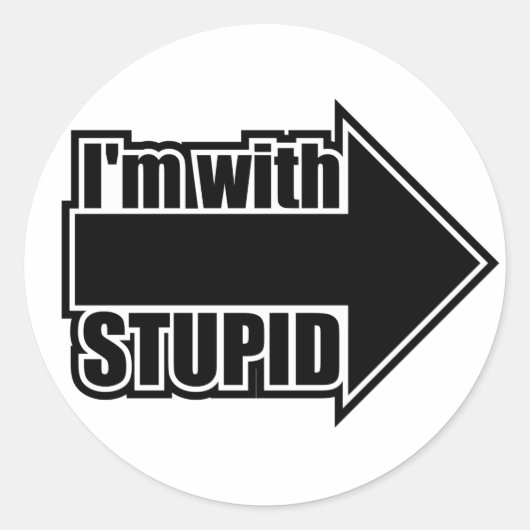 Ik ben met stommerd ronde sticker (Voorkant)