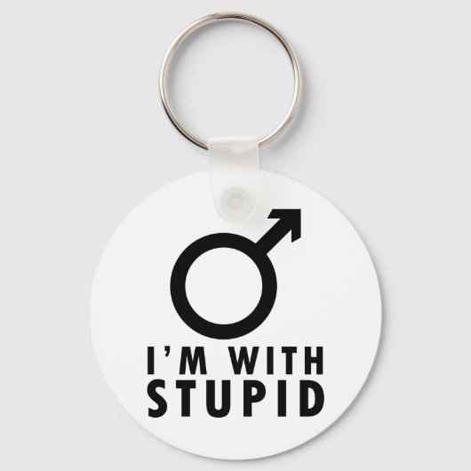 Ik Ben Met Stommerik - Grappig Feminisme Mannelijk Sleutelhanger (Voorkant)