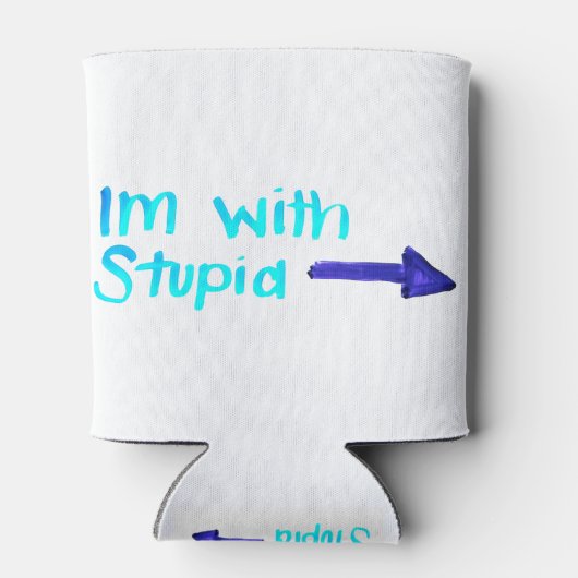 Ik ben met Stompzinnige | Minimaal met de hand get Blikjeskoeler (Achterkant)