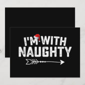 Ik ben met stoute bijpassende kerstkoppels kaart (Voorkant / Achterkant)