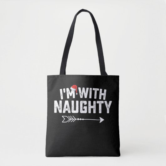 Ik ben met stoute bijpassende kerstkoppels tote bag (Voorkant)