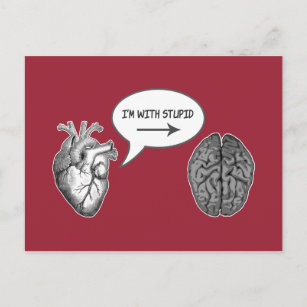Ik ben met stut (hart naar brein) briefkaart