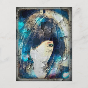 Ik ben met Wig Blue Briefkaart