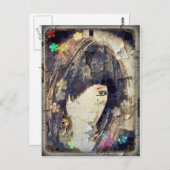 Ik ben met Wig Floral Briefkaart (Voorkant / Achterkant)