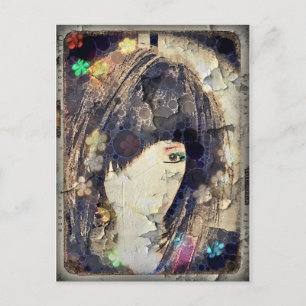 Ik ben met Wig Floral Briefkaart