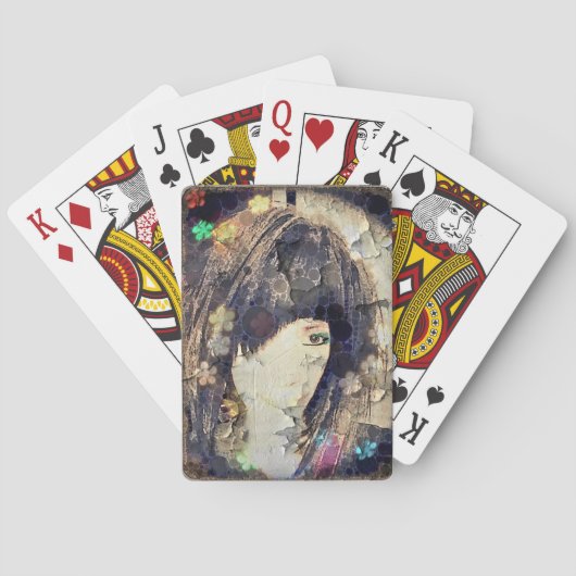 Ik ben met Wig Floral Playing Cards Pokerkaarten (Achterkant)