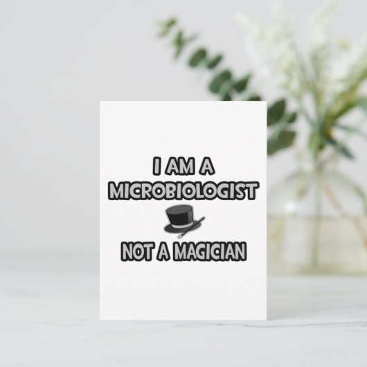 Ik ben microbioloog... Geen goochelaar Briefkaart (Staand voorkant)