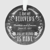 Ik ben mijn Beloved's, Wedding Black Waterverf Ornament (voorkant)