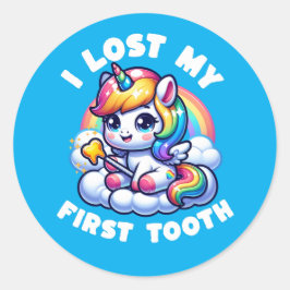 Ik ben mijn eerste tand kwijt ronde sticker