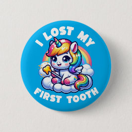 Ik ben mijn eerste tandje Unicorn Tooth Fairy Butt Ronde Button 5,7 Cm