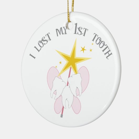 Ik ben mijn eerste Tooth kwijt Keramisch Ornament (Links)