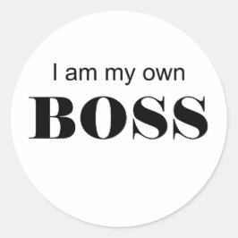 Ik ben mijn eigen baas! ronde sticker