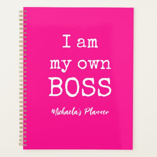 IK BEN MIJN EIGEN BAAS|ROZE EN WIT PLANNER (Voorkant)