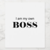 Ik ben mijn eigen baas! wijn etiket (Enkel label)