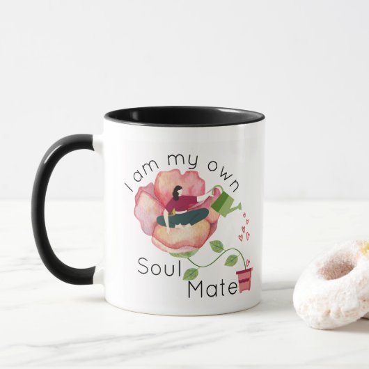 Ik ben mijn eigen soulmate T-shirt Mok (Met donut)