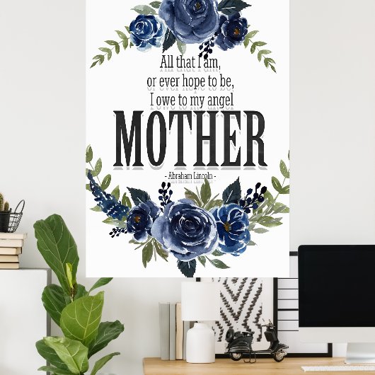 Ik ben mijn engel moeder poster verschuldigd (Thuiskantoor)