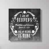 Ik ben mijn geliefde, bruiloft zwarte Waterverf Canvas Afdruk (Voorkant)